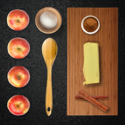 Ingredients for Apple pie à la Mode.