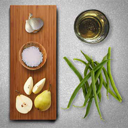 Ingredients for Green Bean and Pear Sauté.