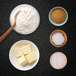 Ingredients for Vanilla Sugar Cookies.