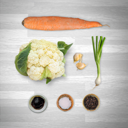 Ingredients for Cauliflower Fried Rice.