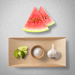 Ingredients for Watermelon Gazpacho.