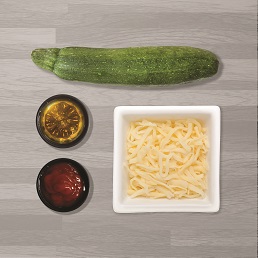 Ingredients for Zucchini Mini Pizzas.