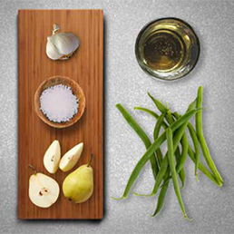 UCD recipe Green Bean and Pear Saute ingredients image